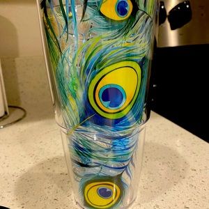 24oz Peacock Feathers Tervis Tumbler